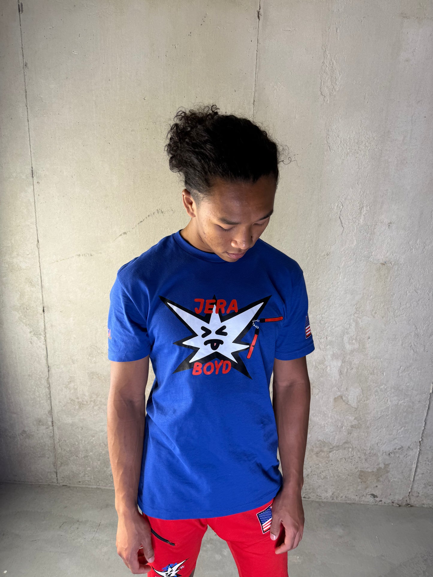 Royal Blue STAR Tee "Nunchucks"