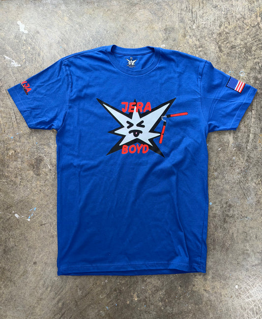 Royal Blue STAR Tee "Nunchucks"
